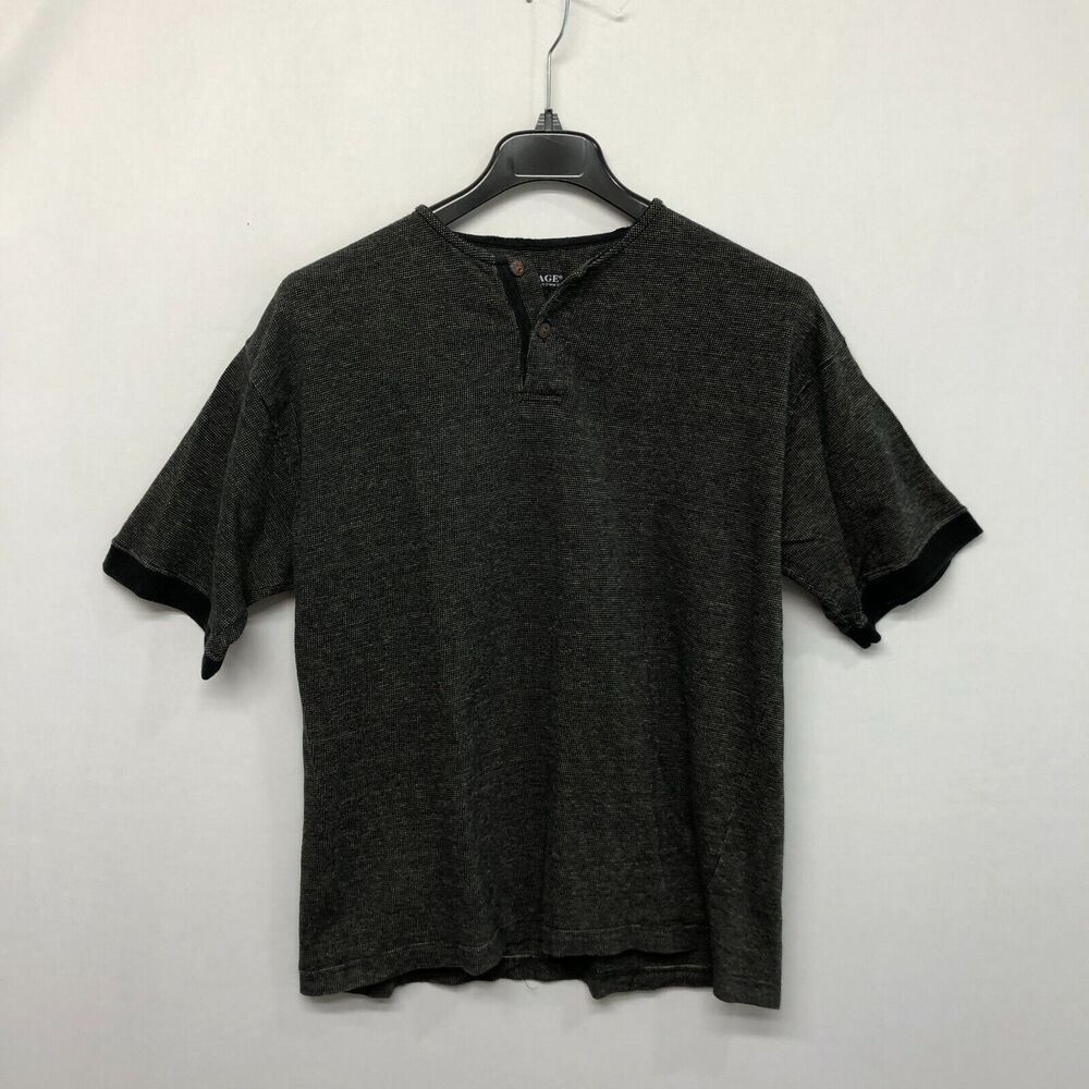 Vintage Montage Pour Homme Men Henley Tee T-Shirt Size Extra Large M182 -3